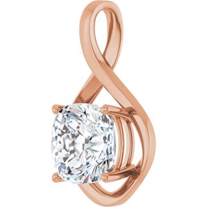 14K Rose Gold  11 mm Cushion Pendant Mounting – image 3