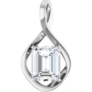 10K X1 White Gold  11x9 mm Emerald Pendant Mounting