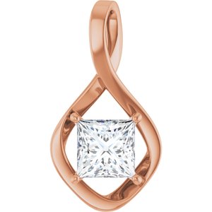 14K Rose Gold  7 mm Square Pendant Mounting