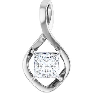 10K White Gold  7 mm Square Pendant Mounting
