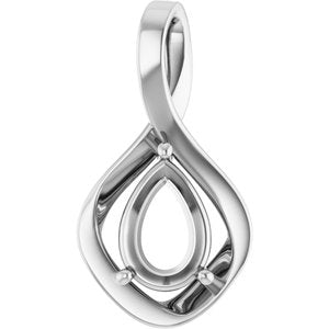 10K X1 White Gold  10x7 mm Pear Pendant Mounting – image 2