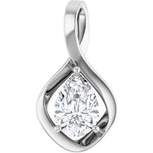 18K White Gold  10x7 mm Pear Pendant Mounting
