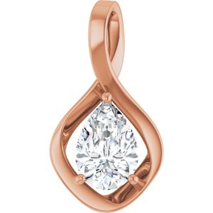 10K Rose Gold  10x7 mm Pear Pendant Mounting