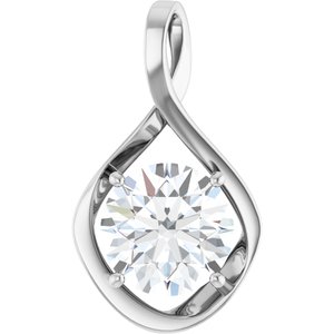 18K X1 White Gold 12 mm Round Pendant Mounting