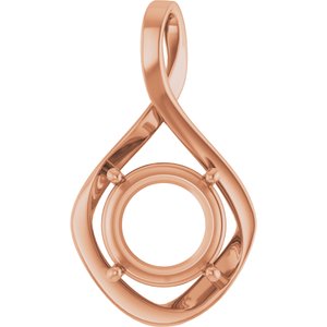 14K Rose Gold 12 mm Round Pendant Mounting – image 2