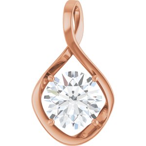 14K Rose Gold 12 mm Round Pendant Mounting