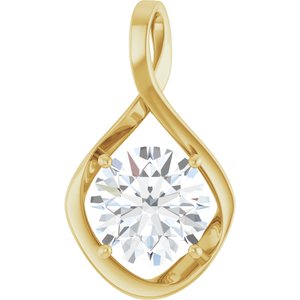 14K Yellow Gold 12 mm Round Pendant Mounting