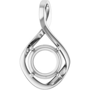 Continuum Sterling Silver 12 mm Round Pendant Mounting – image 2