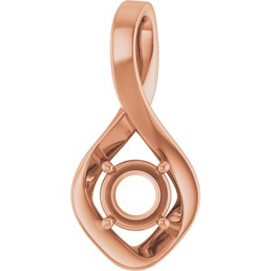 18K Rose Gold 5.8 mm Round Pendant Mounting – image 2