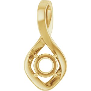 14K Yellow Gold 5.8 mm Round Pendant Mounting – image 2