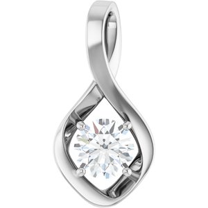 18K Palladium White Gold 6.5 mm Round Pendant Mounting