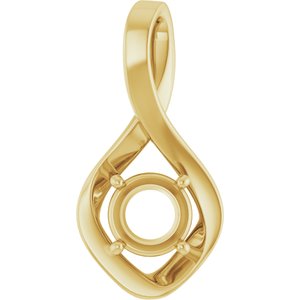 14K Yellow Gold 6.5 mm Round Pendant Mounting – image 2