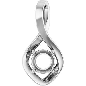 18K X1 White Gold 6.5 mm Round Pendant Mounting – image 2