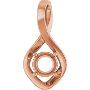 10K Rose Gold 6.5 mm Round Pendant Mounting – image 2