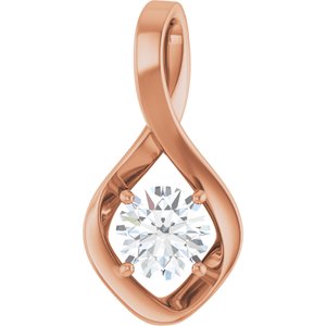 14K Rose Gold 6.5 mm Round Pendant Mounting