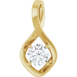 10K Yellow Gold 6.5 mm Round Pendant Mounting