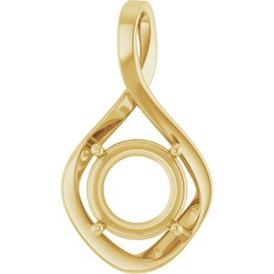 14K Yellow Gold 11 mm Round Pendant Mounting – image 2