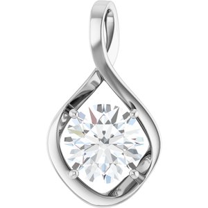 18K Palladium White Gold 11 mm Round Pendant Mounting