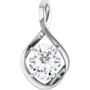 18K X1 White Gold  12x10 mm Oval Pendant Mounting