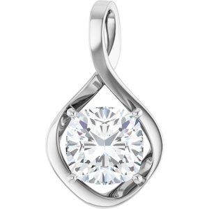 Continuum Sterling Silver  10 mm Cushion Pendant Mounting
