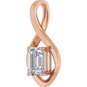 14K Rose Gold  8x6 mm Emerald Pendant Mounting – image 3