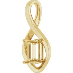 18K Yellow Gold  8x6 mm Emerald Pendant Mounting – image 4