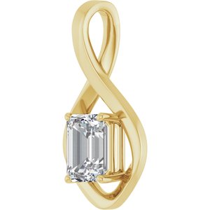 18K Yellow Gold  8x6 mm Emerald Pendant Mounting – image 3