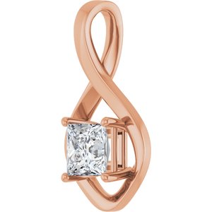 18K Rose Gold  6 mm Square Pendant Mounting – image 3