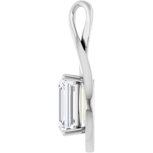 10K X1 White Gold  12x10 mm Emerald Pendant Mounting – image 5
