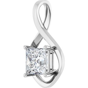 10K X1 White Gold  8 mm Square Pendant Mounting – image 3