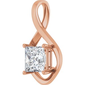 14K Rose Gold  8 mm Square Pendant Mounting – image 3