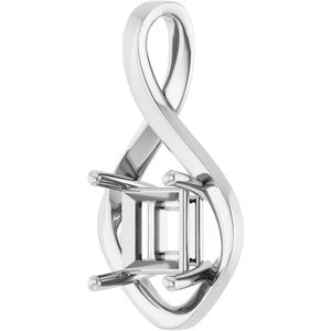 Sterling Silver  8 mm Square Pendant Mounting – image 4