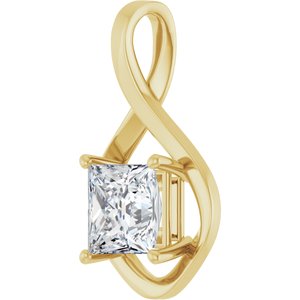 14K Yellow Gold  8 mm Square Pendant Mounting – image 3