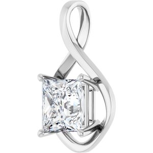 14K X1 White Gold  10 mm Square Pendant Mounting – image 3