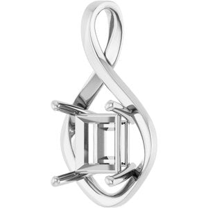 14K X1 White Gold  10 mm Square Pendant Mounting – image 4