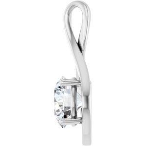 18K Palladium White Gold 9.4 mm Round Pendant Mounting – image 5
