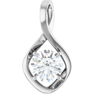 18K Palladium White Gold 8.8 mm Round Pendant Mounting