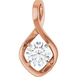 10K Rose Gold 8 mm Round Pendant Mounting