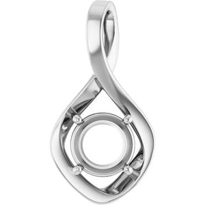 18K White Gold 8 mm Round Pendant Mounting – image 2