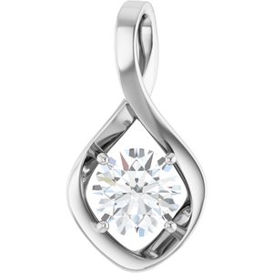 10K X1 White Gold 8 mm Round Pendant Mounting