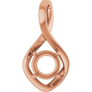 10K Rose Gold 8 mm Round Pendant Mounting – image 2