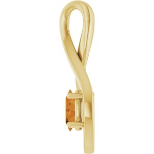14K Yellow Gold 6x4 mm Oval Natural Citrine Pendant