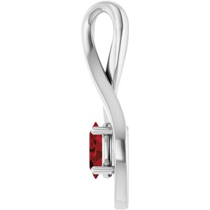 14K White Gold 6x4 mm Oval Natural Mozambique Garnet Pendant – image 3