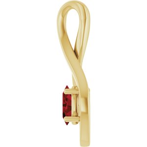 14K Yellow Gold 6x4 mm Oval Natural Mozambique Garnet Pendant – image 3