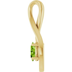 14K Yellow Gold 6x4 mm Oval Natural Peridot Pendant – image 3