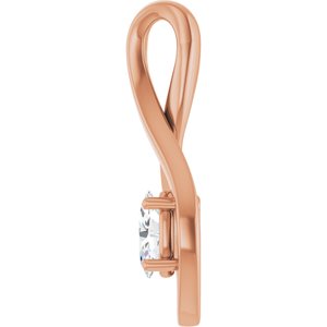 14K Rose Gold  6x4 mm Oval Pendant Mounting – image 5