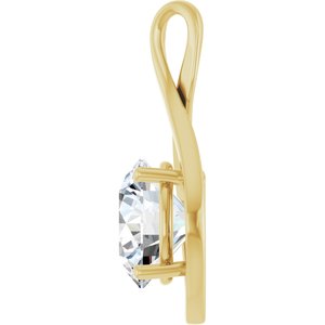 14K Yellow Gold 12 mm Round Pendant Mounting – image 5