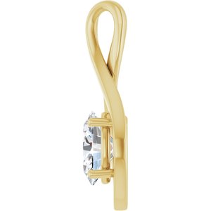 18K Yellow Gold  9x7 mm Oval Pendant Mounting – image 5