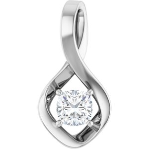10K X1 White Gold  5 mm Cushion Pendant Mounting
