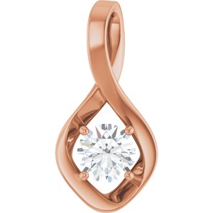 14K Rose Gold 6 mm Round Pendant Mounting